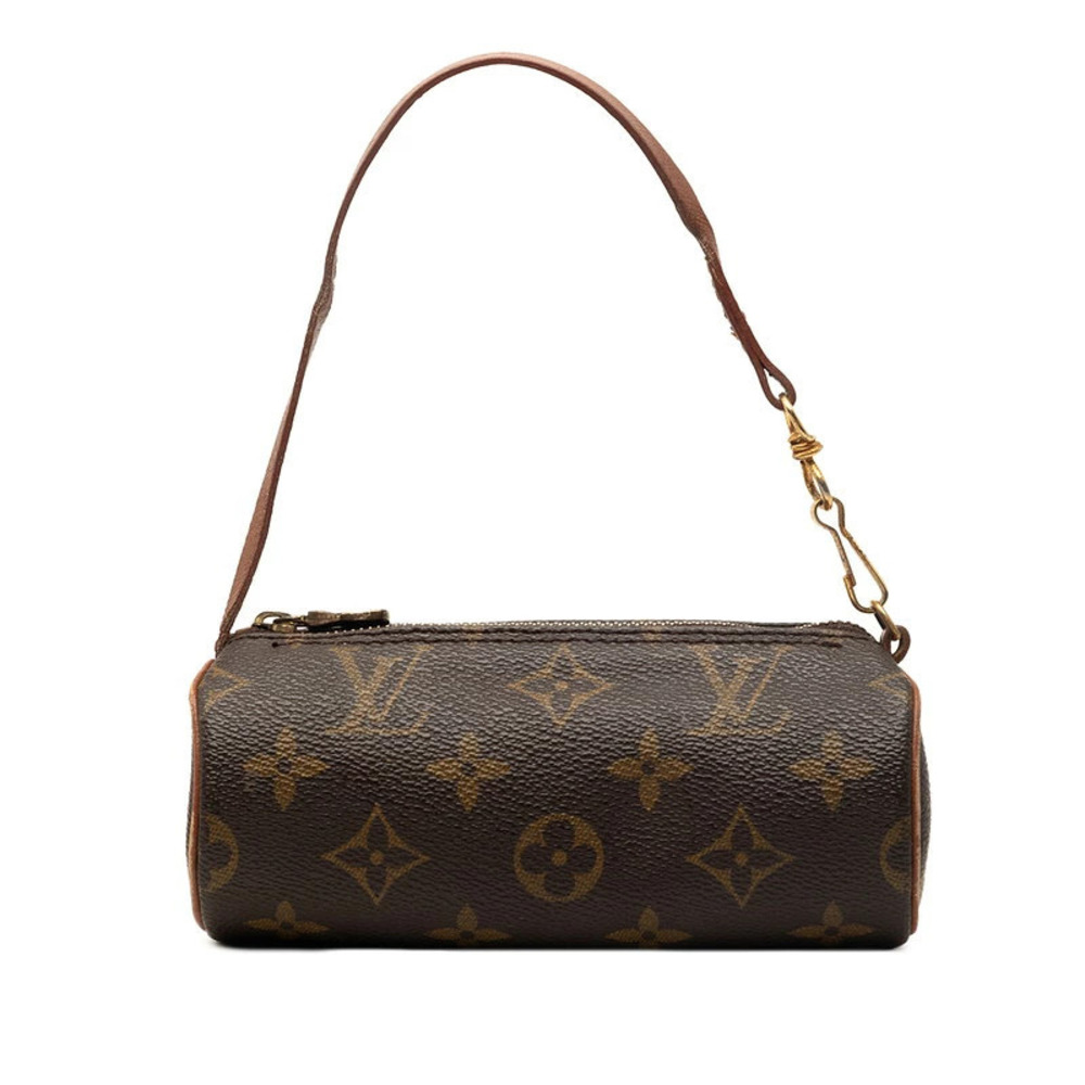 Louis Vuitton Monogram Papillon Handbag Clutch brown leather
